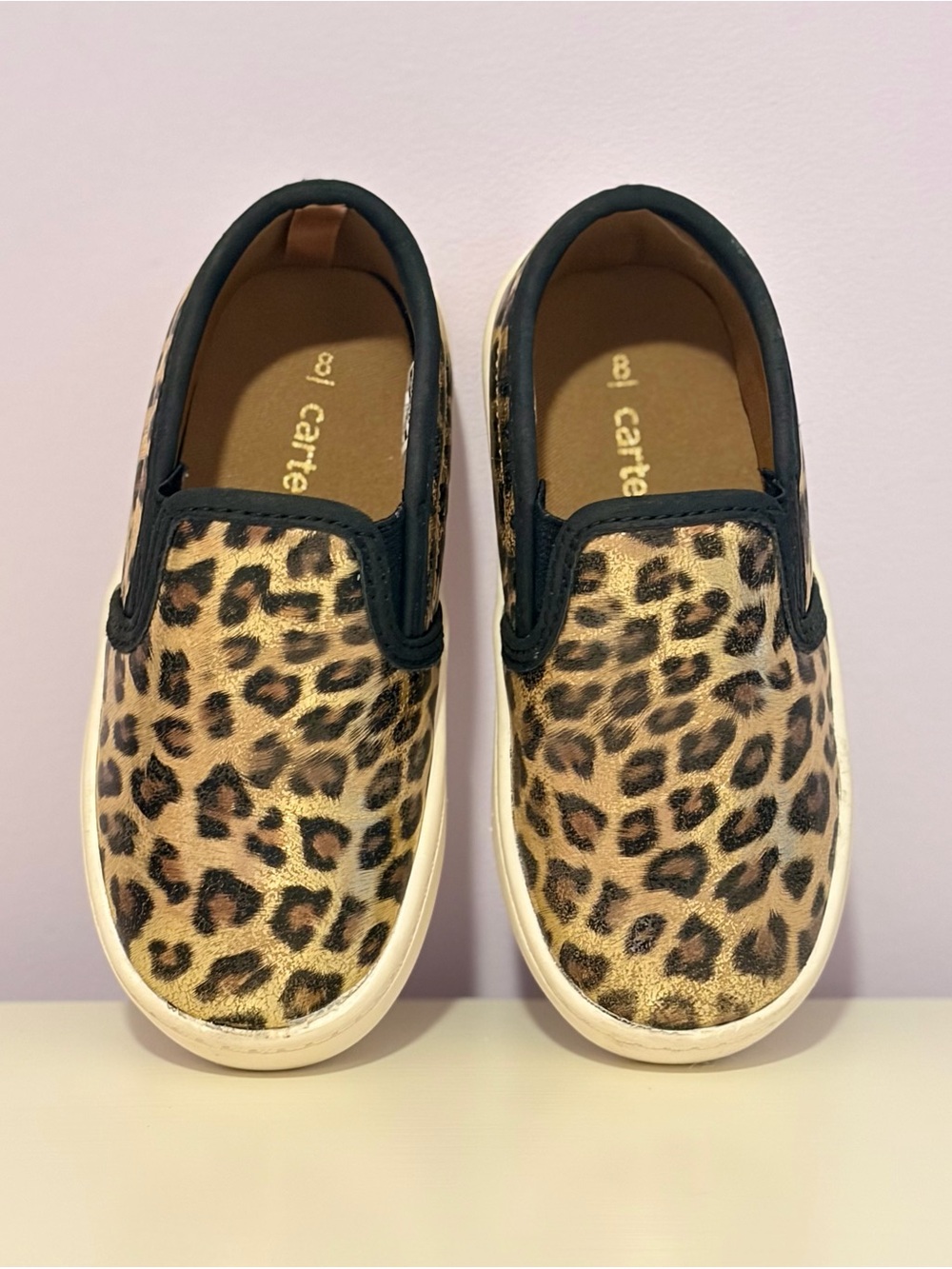 VGUC Carter’s Leopard Print Slip-On Sneakers Shoes Size 8M